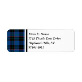 Hume Clan Royal Blue und Black Scottish Tartan