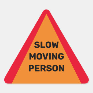 Humerous Slow Moving Person Sign Dreieckiger Aufkleber