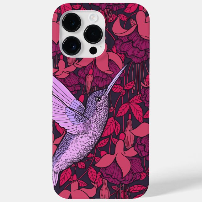 Humingvogel und Fuchsienviolett Case-Mate iPhone Hülle (Rückseite)