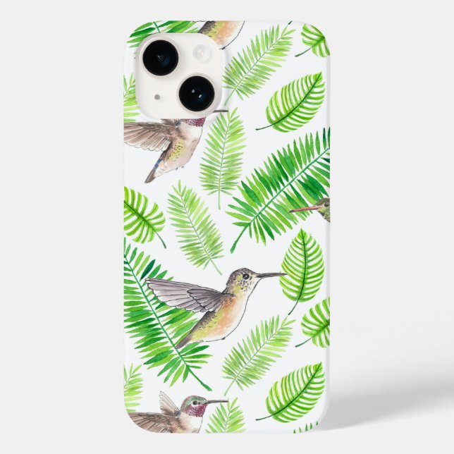 Humingvögel und tropische Blätter Case-Mate iPhone Hülle (Rückseite)