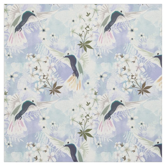 Humingvogel und weiße Blume Stoff (Muster)