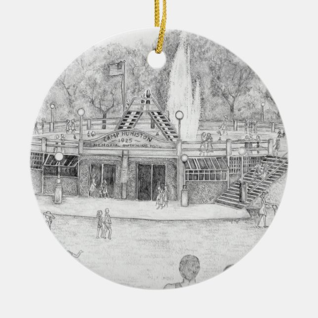 Humiston Pool vor Springbrunnen entfernt Ornament (Vorne)