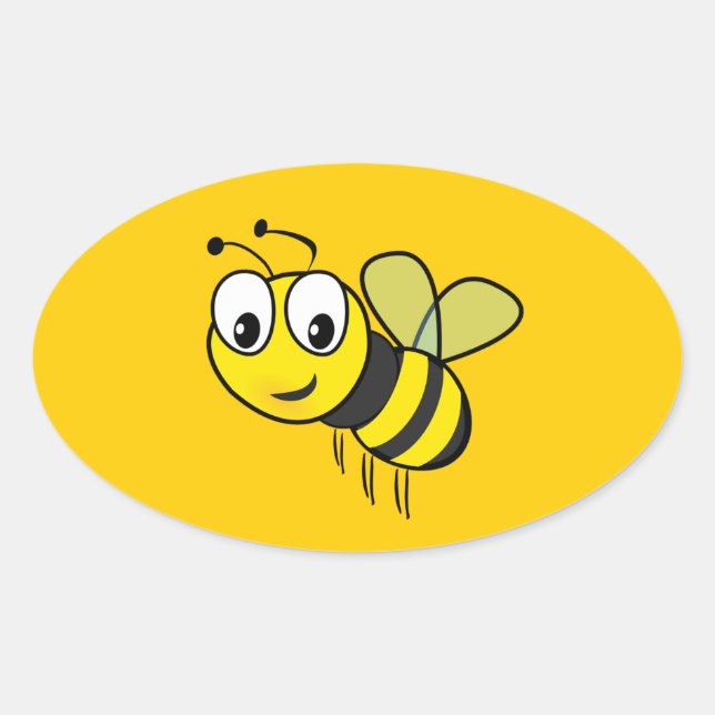 Humle Bee, Buzz Ovaler Aufkleber (Vorderseite)