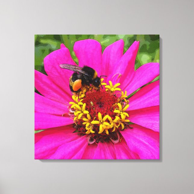 Hummel am Arbeitsplatz Leinwanddruck (Vorderseite)