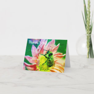 Hummel auf Blume Natur Kunst Danke Karte
