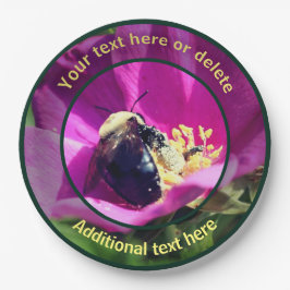 Hummel auf Blume Natur Personalisiertes Party Pappteller