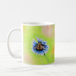 Hummel auf einer Blume Malerei Kaffeetasse