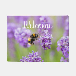 Hummel auf Lavendel Fußmatte