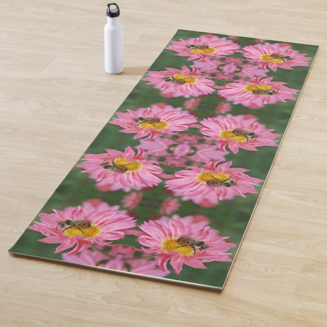 Hummel auf rosa Daisy Blume Abstrakt Yogamatte (Beispiel)