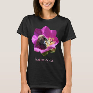 Hummel Auf Rosa Rose Natur Personalisiert T-Shirt