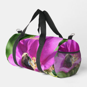 Hummel auf rosa Rose Personalisiert Duffle Bag