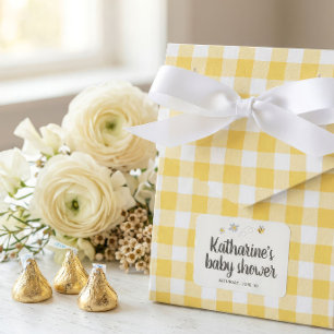 Hummel-Baby-Partygeschenk-Schachteln Gelb Gingham Geschenkschachtel