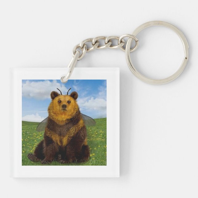 Hummel Bär im Feld der Lüster Schlüsselanhänger (Rückseite)