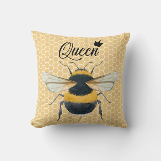 Hummel Bee Honeybee Queen Bee Kissen (Vorderseite)