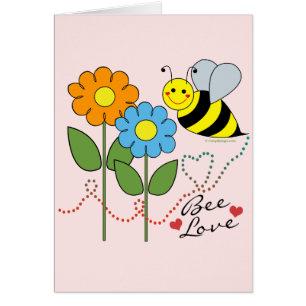 Hummel-Biene mit Blumen-Bienen-Liebe