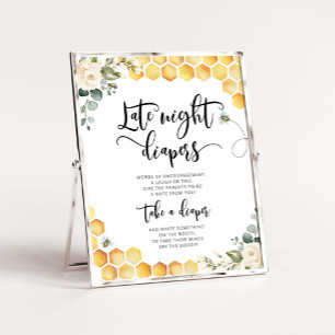 Hummel Biene Späte Nachttaucher Babydusche Poster