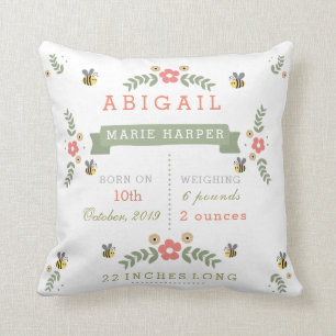 Hummel-Bienen-Blumengarten-Baby-Notfall-Kissen Kissen