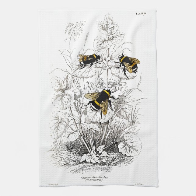 Hummel-Bienen Geschirrtuch (Vertikal)