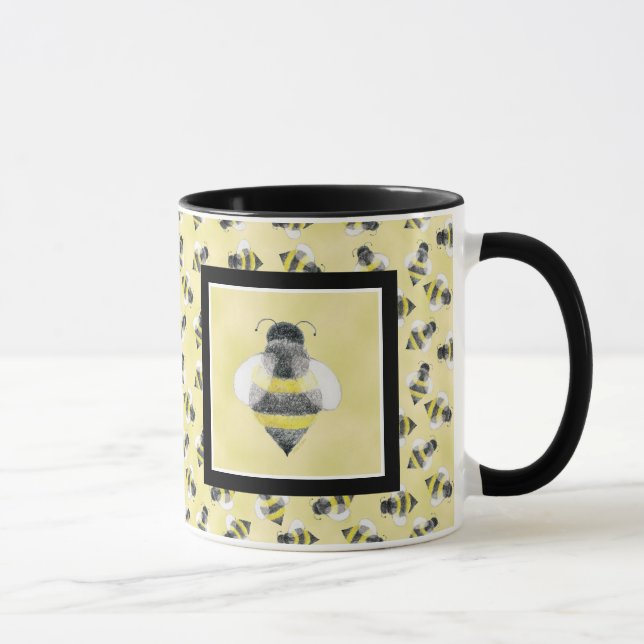 Hummel-Bienen-Illustrations-Tasse Tasse (Rechts)