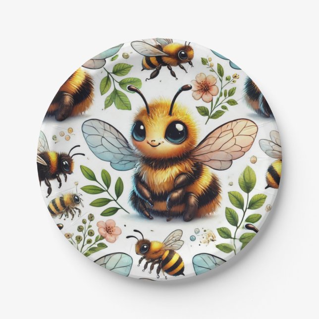 Hummel der Freude Pappteller (Vorderseite)