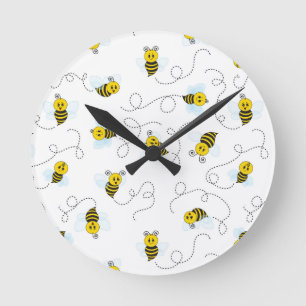 Hummel fliegt gelb schwarze Hummel Runde Wanduhr