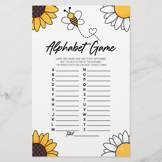 Hummel Honey Bee Alphabet Baby Showspiel Briefpapier (Vorderseite)