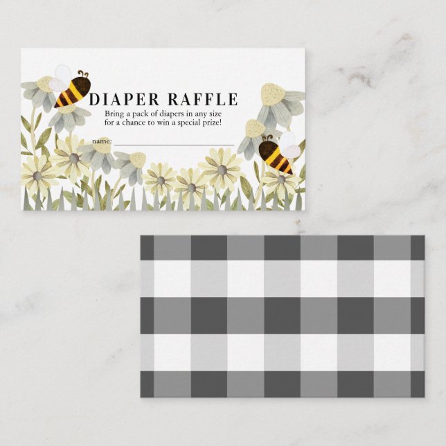 Hummel/Honey Bee Baby Dusche Windelwanne Raffel Ti Begleitkarte (Vorne/Hinten)