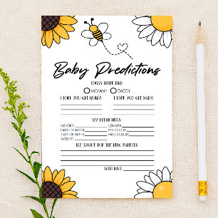 Hummel Honey Bee Baby Shower Prognose Aktivität Briefpapier