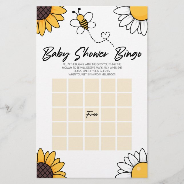 Hummel Honey Bee Bingo Baby Showspiel Briefpapier (Vorderseite)