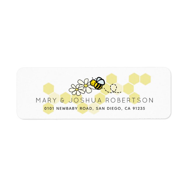 Hummel / Honey Bee & Daisy White Address Label (Vorne)