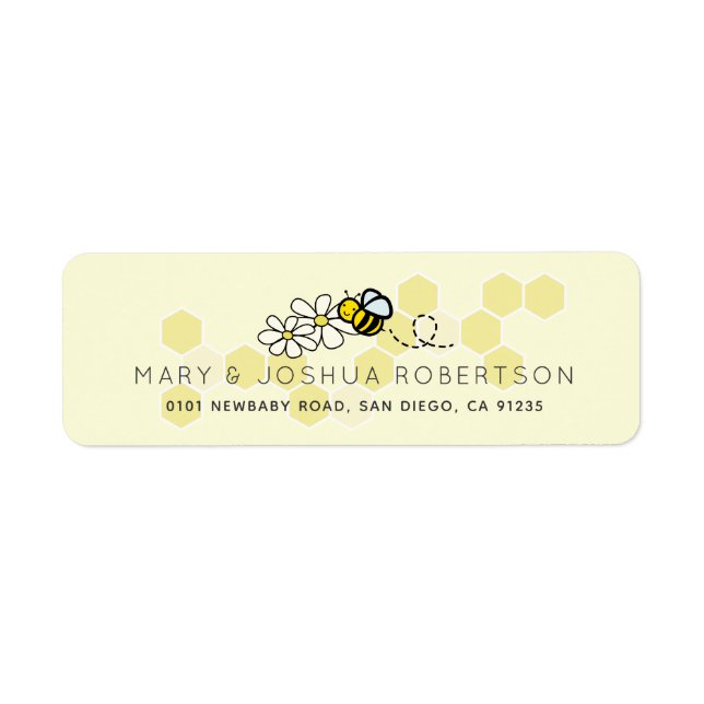 Hummel / Honey Bee & Daisy Yellow Address Label (Vorne)