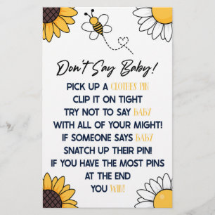 Hummel Honey Bee Say Baby Shower Game Briefpapier