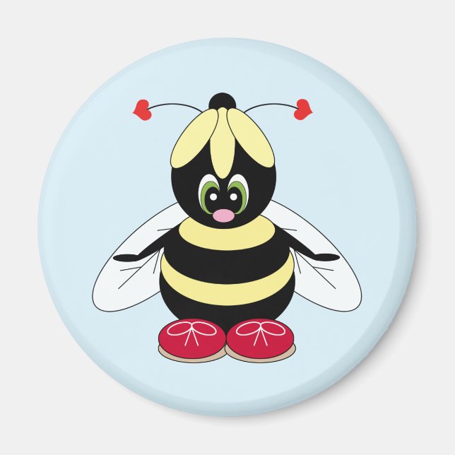 Hummel mit Blume Hat Magnet (Vorne)