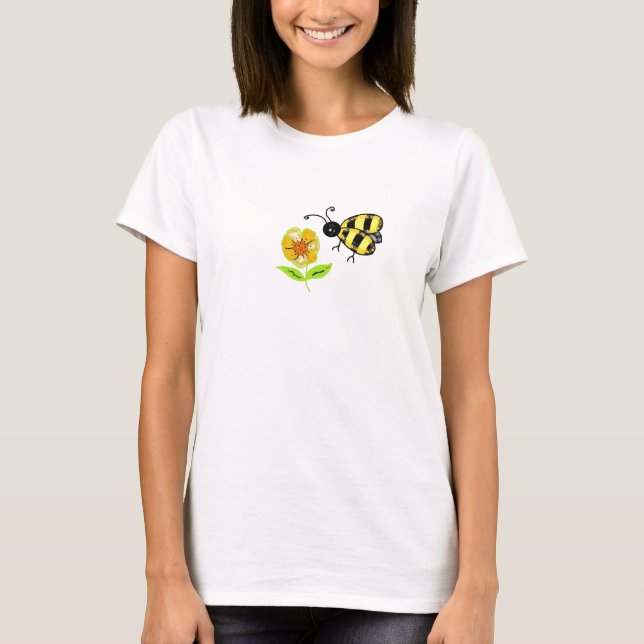 Hummel mit gelber Blume T-Shirt (Vorderseite)