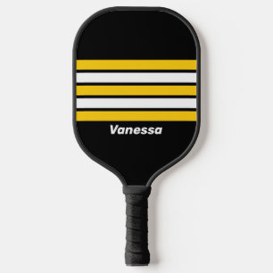 Hummel Nostalgisch quer gestreift mit Namen Pickleball Schläger