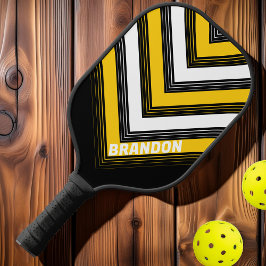 Hummel Nostalgisch Vintage Zickzack Fade mit Namen Pickleball Schläger