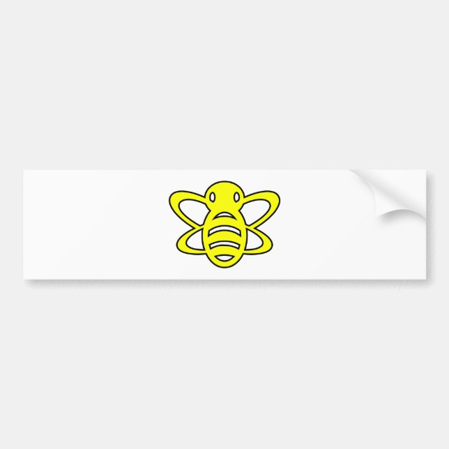 Hummel-oder Hummel-Bienen-Honig-Königin-Wespe-Gelb Autoaufkleber (Vorne)