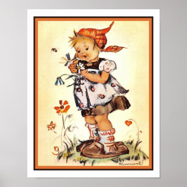 Hummel Print aus den 40er Jahren - Er Liebe mich Poster (Vorne)