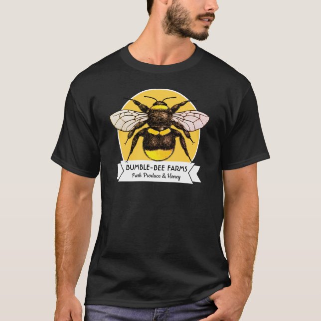 Hummel-Retro Art-Abzeichen mit kundenspezifischem T-Shirt (Vorderseite)
