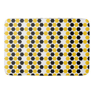 Hummel schwarz gelb geometrisches Hexagramm-Muster Badematte