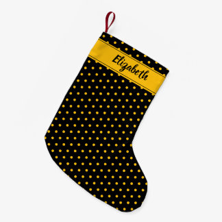 Hummel schwarz und gelb Polka Dot Custom Kleiner Weihnachtsstrumpf