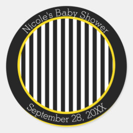 Hummel Schwarz-weiße Gelbe Biene Thema Kinderdusch Runder Aufkleber