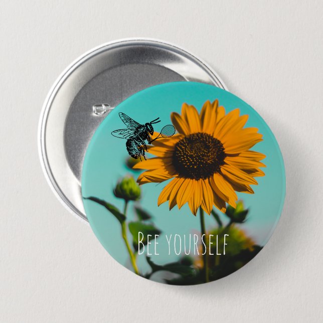Hummel Tennis mit Sonnenblumenuntergang Button (Vorne & Hinten)
