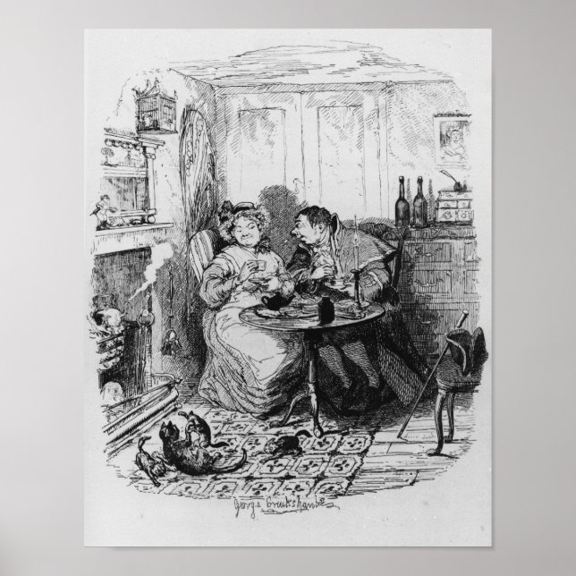 Hummel und Frau Corney nehmen Tee Poster (Vorne)