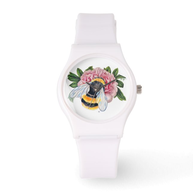 Hummel und Peony Armbanduhr (Vorderseite)