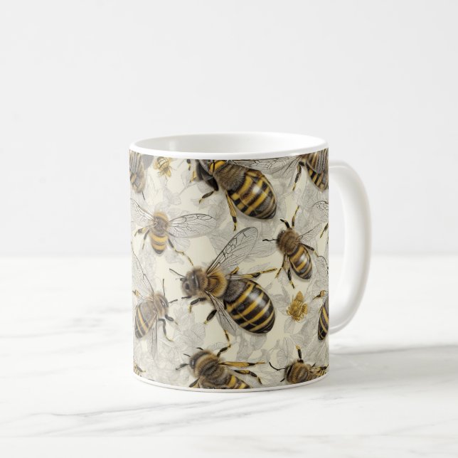 Hummelbienen Kaffeetasse (VorderseiteRechts)