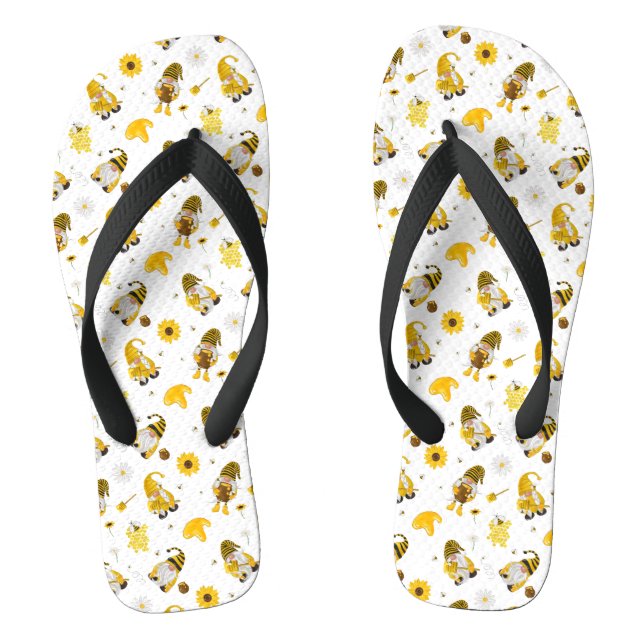 Hummelblume Gelbe Gnome Flip Flops (Fußbett)