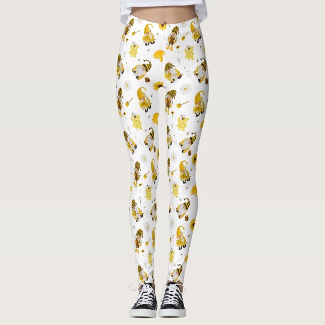 Hummelblume Gelbe Leggings (Vorderseite)
