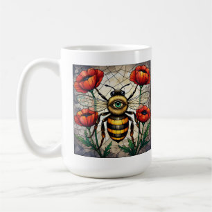 Hummelglas, lebendiges Mohn-Blume-Auge Kaffeetasse