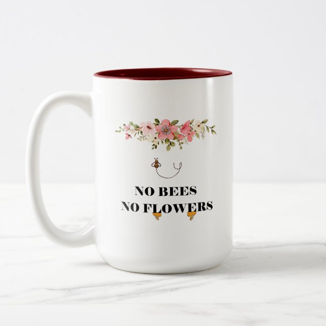 Hummelhonig Sonniger Schwarm der Bienen Zweifarbige Tasse (Links)